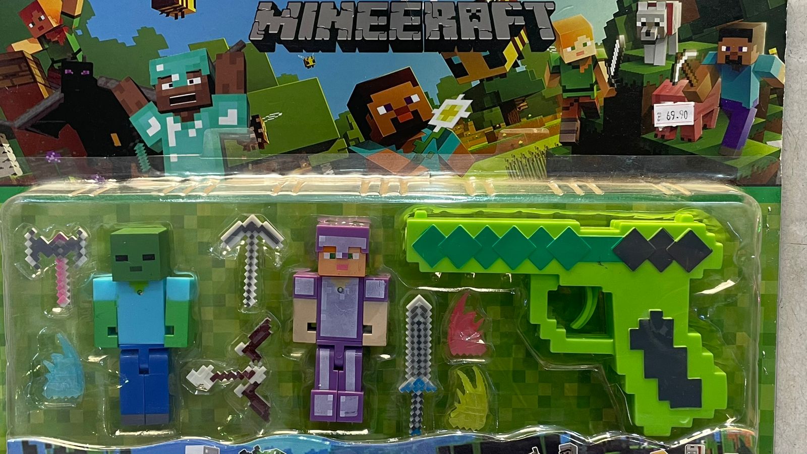 Cartela Minecraft Mine Craft Personagens 8 Peças