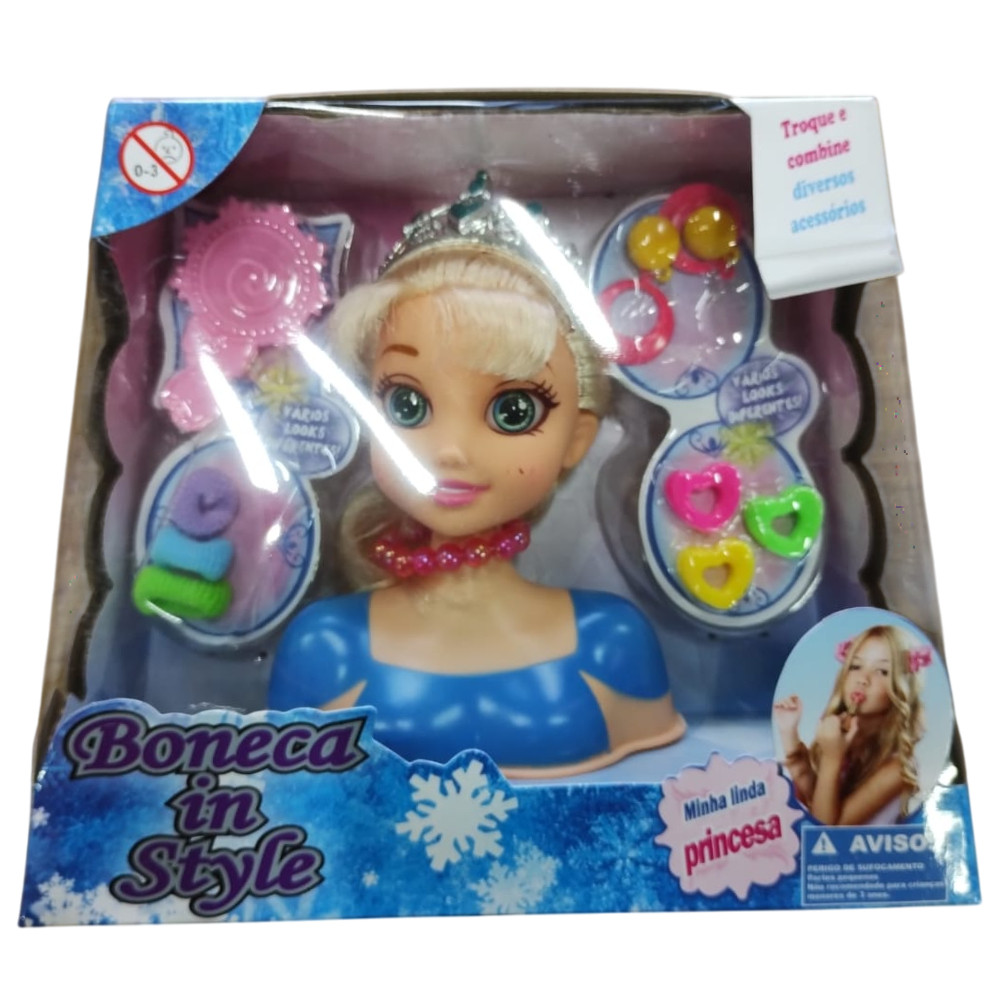 Boneca In Style Busto Para Maquiar Com Acessórios Fashion