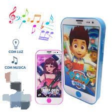 Brinquedo celular infantil musical com imagem patrulha canina e outros 3D Smartphone para crianças com luz e som