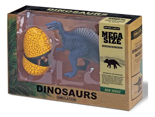 Boneco Dinossauro Com Filhote No Ovo Plástico