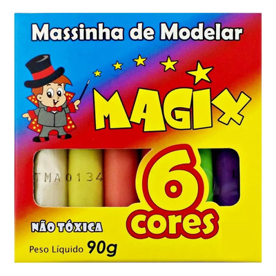 Massinha Modelar 6 Cores 90g Brinquedo Educativo