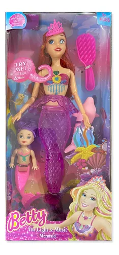 Sereia Tipo Barbie Ariel Canta e Brilha Brinquedo Infantil menina