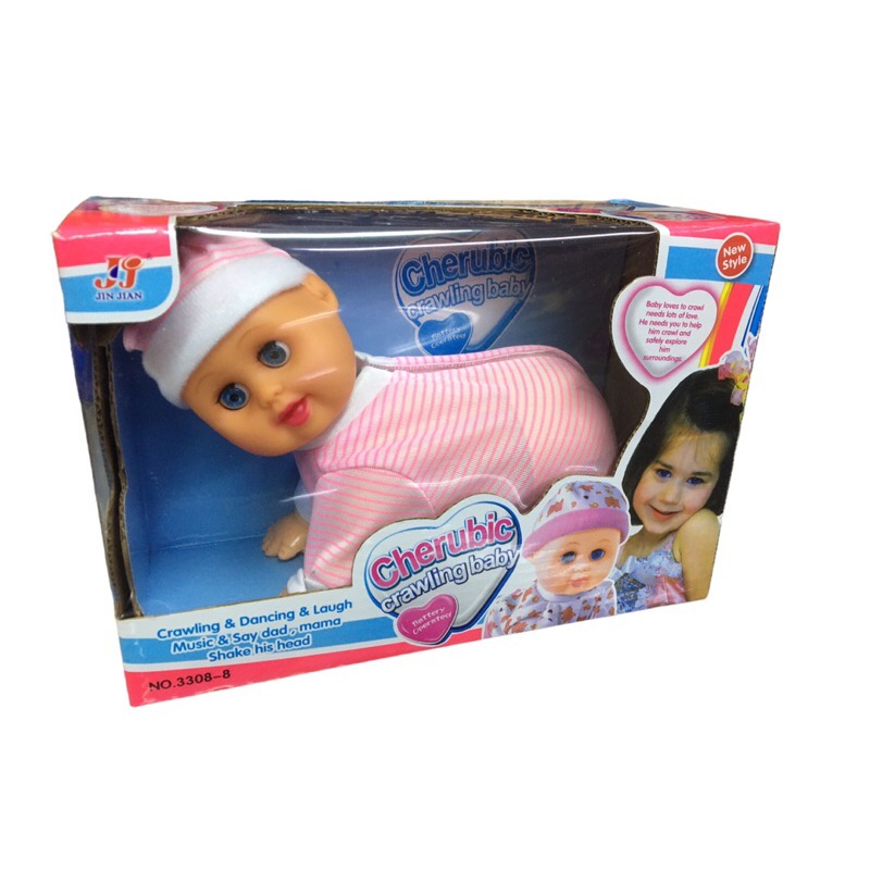 Brinquedo Boneca Danca engatinha e fala Sem Cabelo