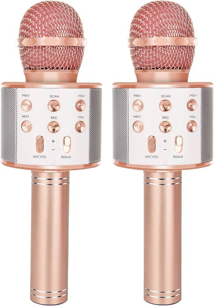 Microfone Infantil de Karaoke Microfone de Brinquedo Sem Fio Bluetooth