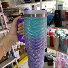 Copo Térmico com Strass Brilhante 1200ML