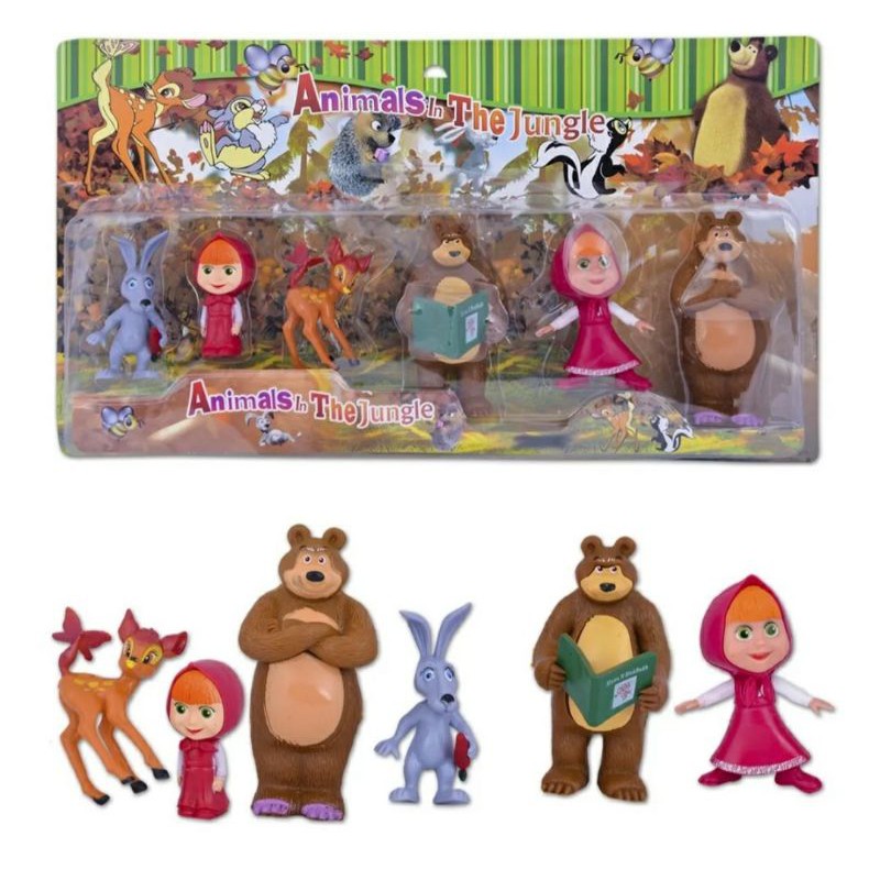 Cartela Masha e o Urso 6 peças