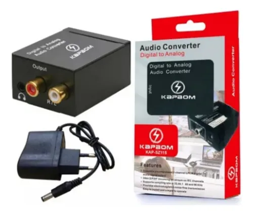 Conversor Áudio Digital Para Analóg C/ Saida P2 +cabo Optico