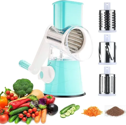 Cortador Tabletop Drum Grater Fatiador Legumes 3 Em 1 Inox