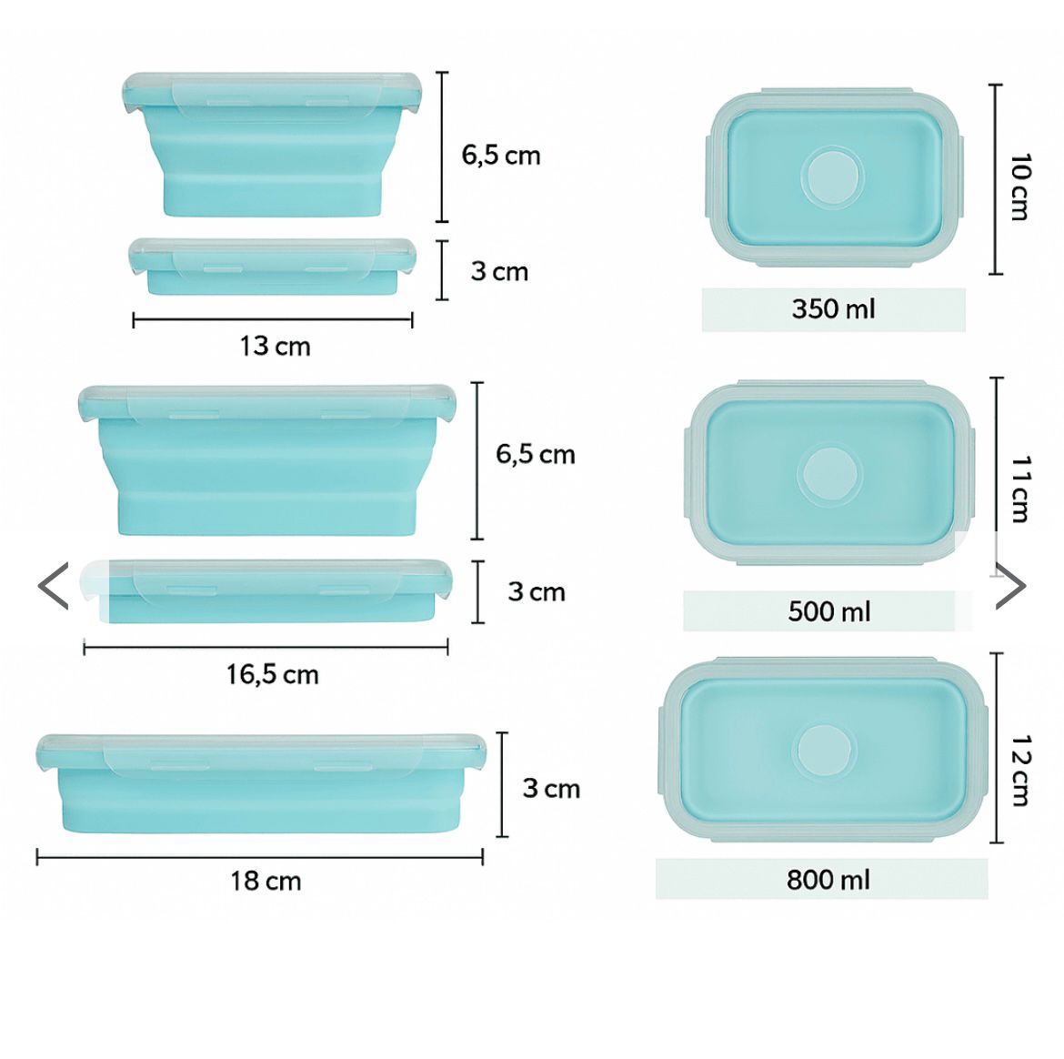 kit marmita dobravel de silicone 3 peças