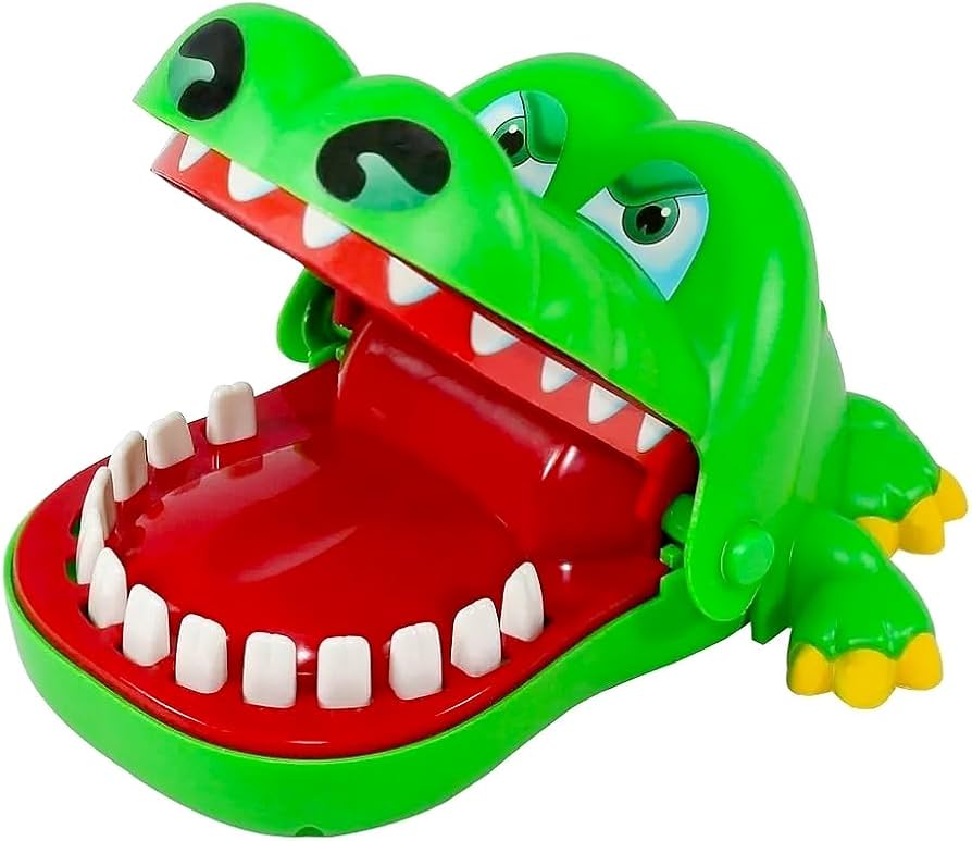 Crocodilo Morde Dedo Brinquedo Jogo de Desafio Mesa Jacaré