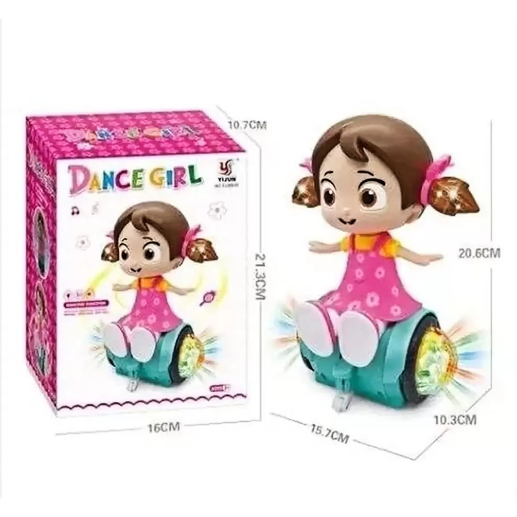 Boneca Dançarina Dance Girl Fofa Musical Com Som E Luz Roda Giratória