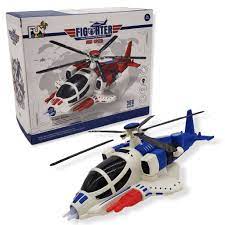 Helicóptero Fighter Brinquedo Giratório Abre Novidade Luzes