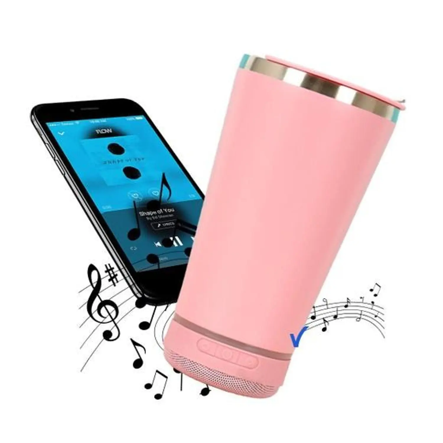 Copo Térmico Com Caixa De Som Embutido Bluetooth Com Abridor