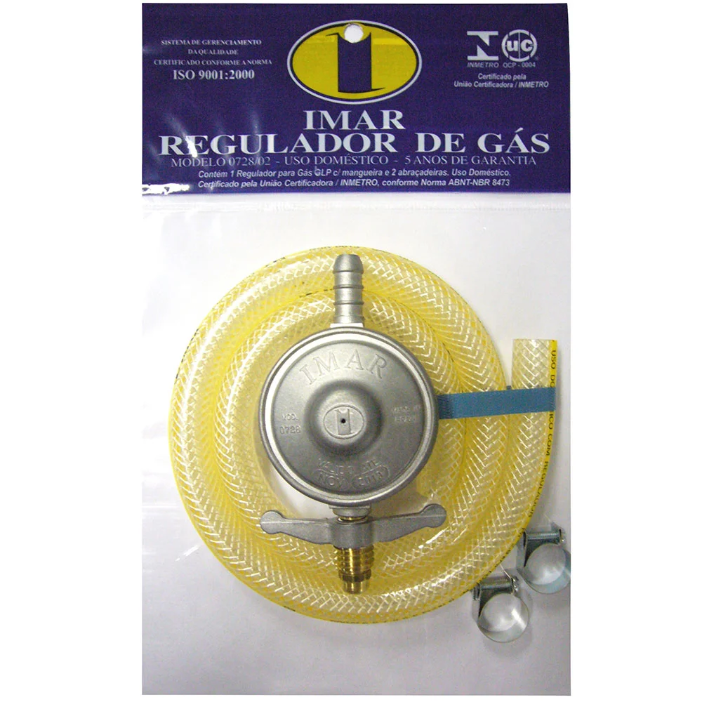 Regulador para Gás Imar 0728/02 Médio, 1Kg/H com Mangueira 80cm