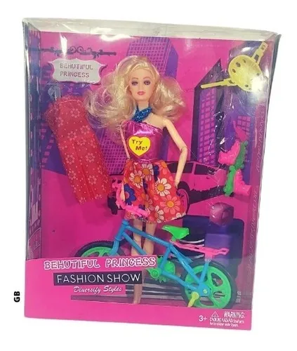 Boneca Safira Ciclista Articulada Com Patins